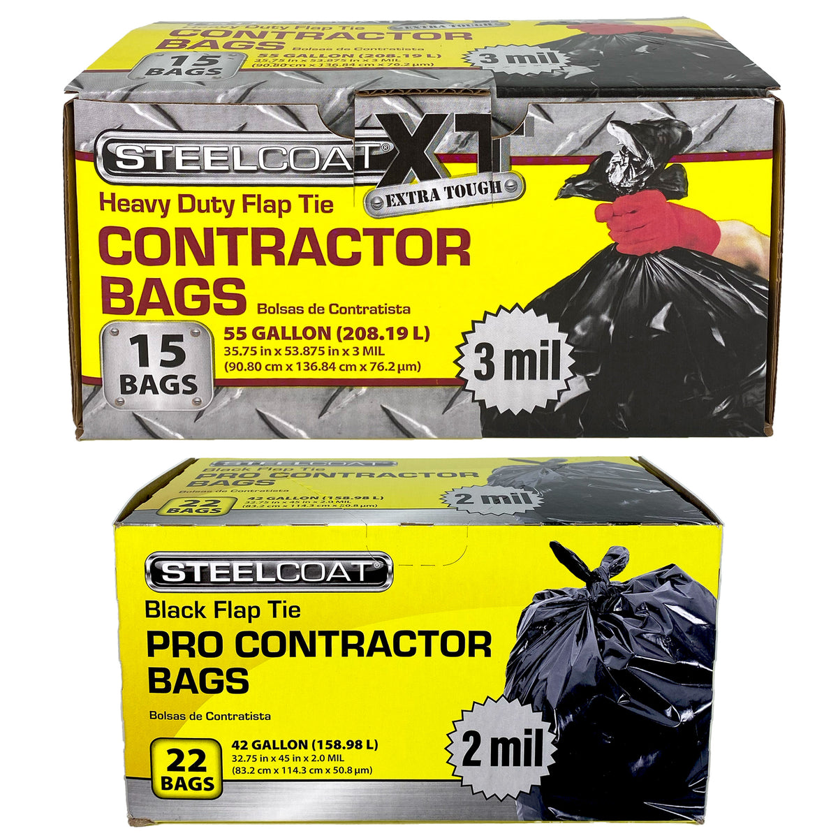 Heavy-duty Contractor Flap-tie Trash Bags - 45 Gallon/24ct - Up