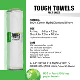 Tough Towels | 1 Roll of 21 Reusable Paper Towels, Large, Washable, Absorbent, HydroDiamond Cotton