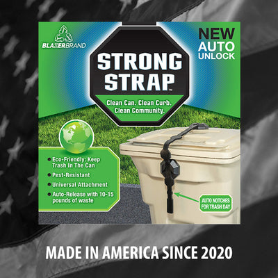 Strong Strap Garbage Can Stretch Latch