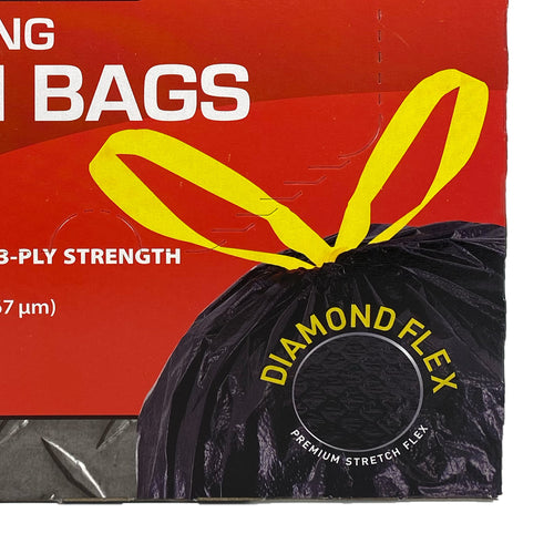 Drawstring Large Trash Bags, 30 gal, 1.05 mil, 30 x 33, Black