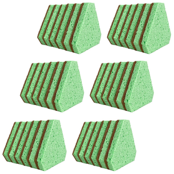 Ergo LP Scrub Sponge, 36-Count, Ergonomic Shape for Light-Duty Cleaning, Green/Tan