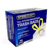 Tall Kitchen Trash Bags, 70-ct, 13-gallon, White, Diamond Stretch Tech, Drawstring