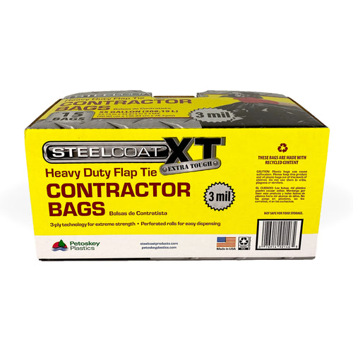 Contractor Trash Bags 55 Gallon Drum Liner Flat Cut Top Superior Strength  Black 3.0 Mil 15 Count - Bilt-Tuf 