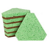 Ergo LP Scrub Sponge, 36-Count, Ergonomic Shape for Light-Duty Cleaning, Green/Tan