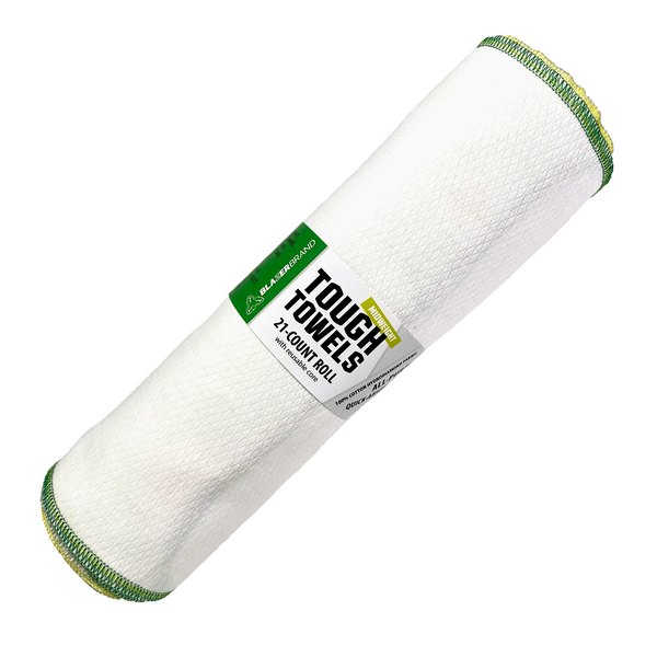 Tough Towels | 1 Roll of 21 Reusable Paper Towels, Large, Washable, Absorbent, HydroDiamond Cotton